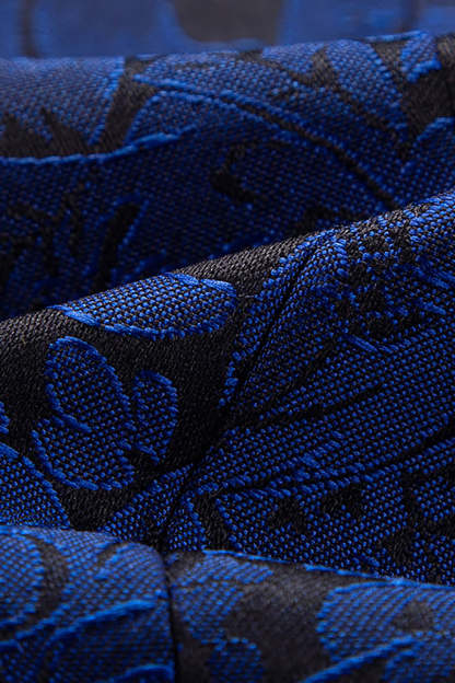 2 Piece Blue Jacquard One Button Shawl Lapel Prom Homecoming Men's Suits