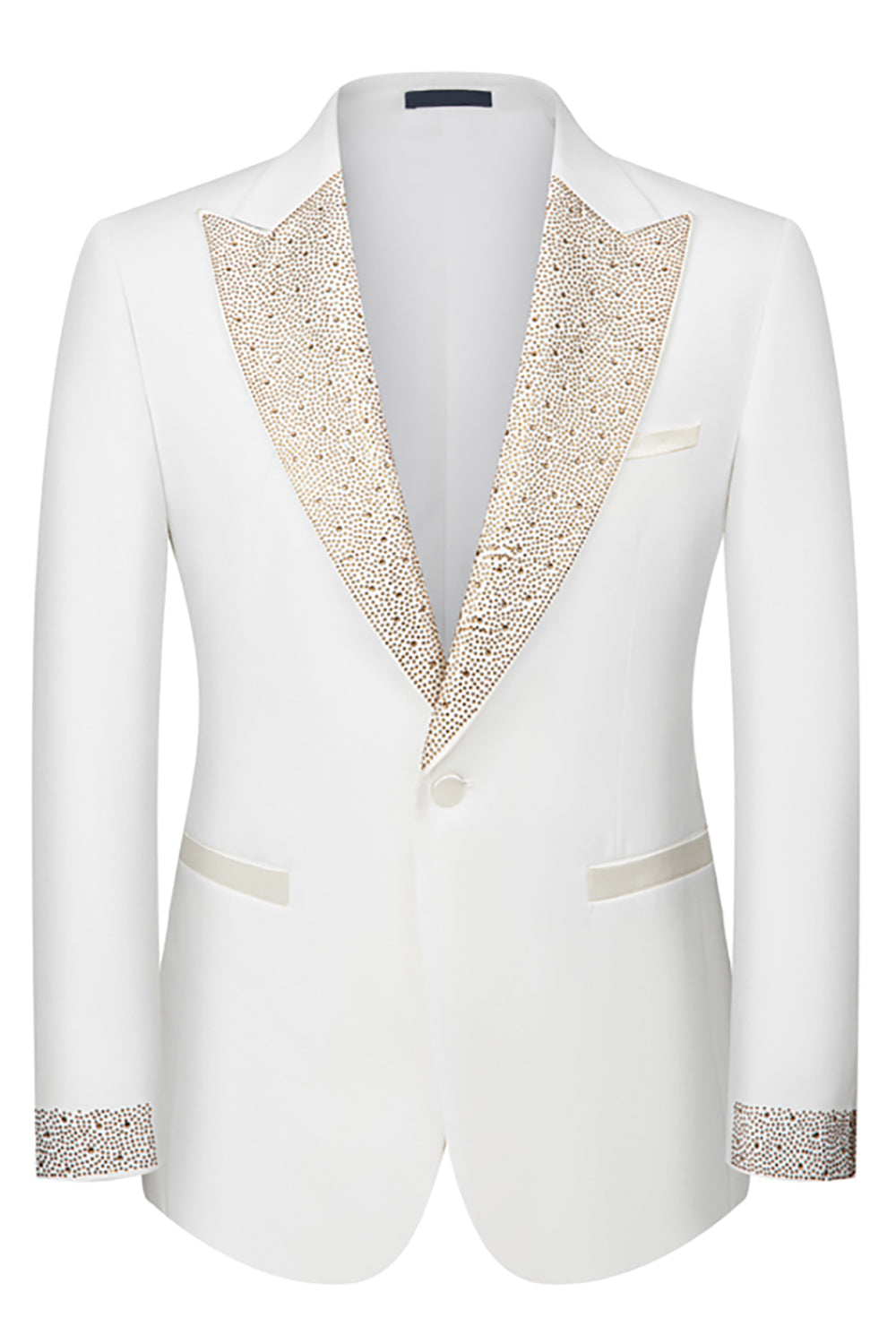 3 Piece Ivory One Button Prom Homecoming Elegant Men's Suits with Pockets