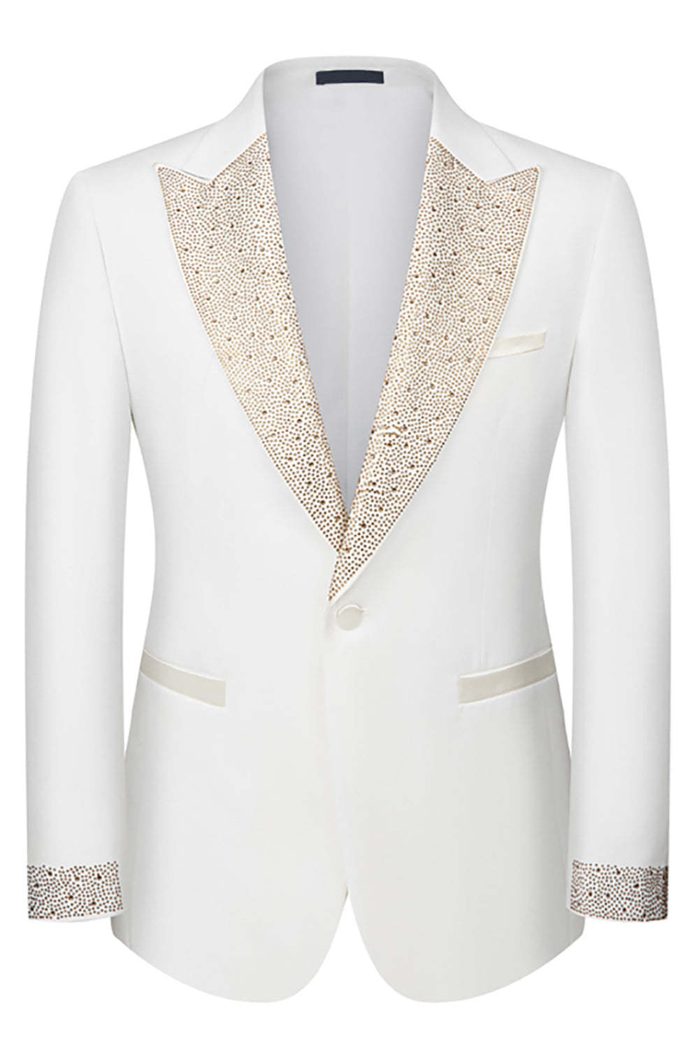 3 Piece Ivory One Button Prom Homecoming Elegant Men's Suits with Pockets