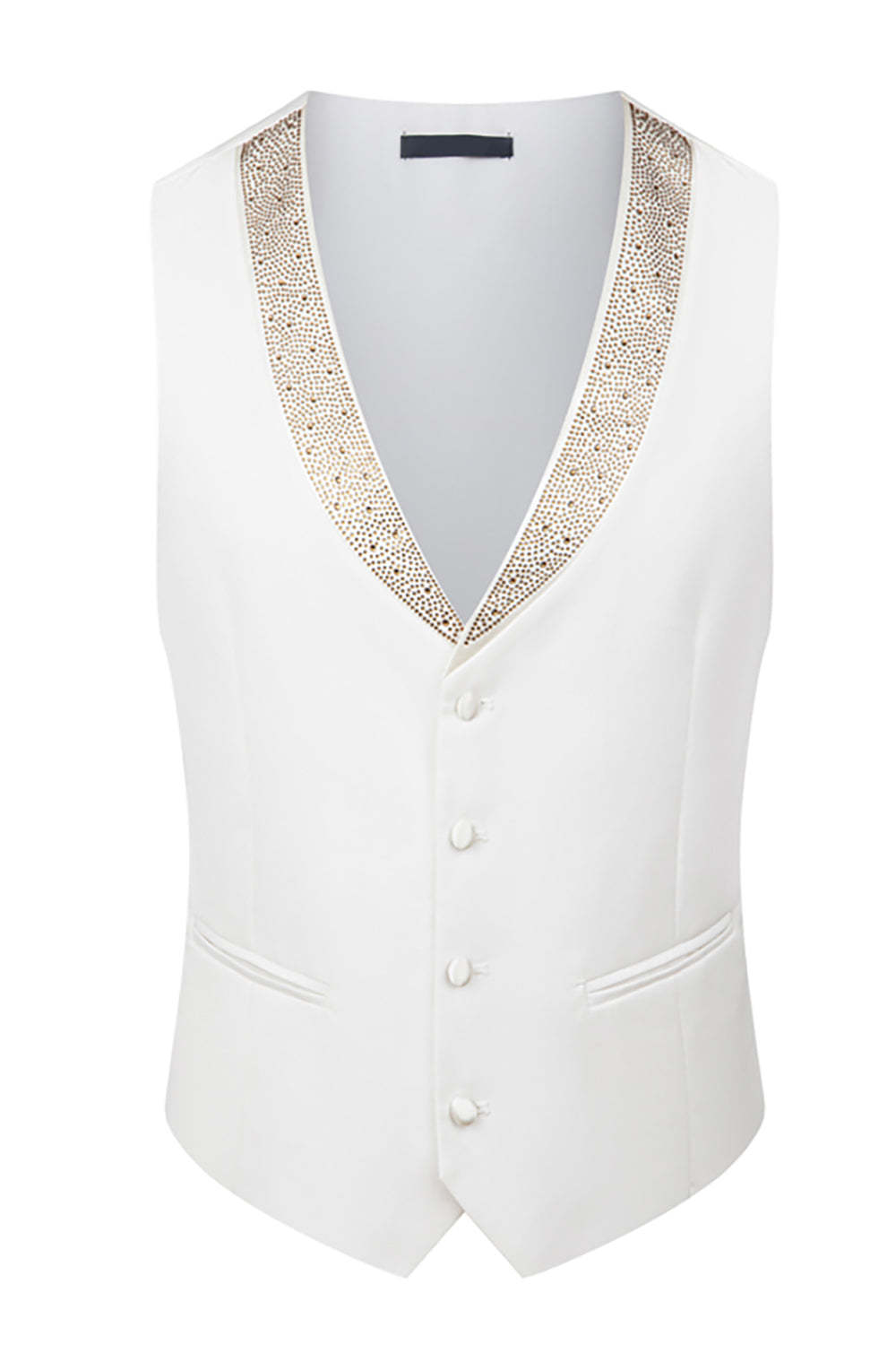 3 Piece Ivory One Button Prom Homecoming Elegant Men's Suits with Pockets