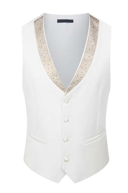 3 Piece Ivory One Button Prom Homecoming Elegant Men's Suits with Pockets