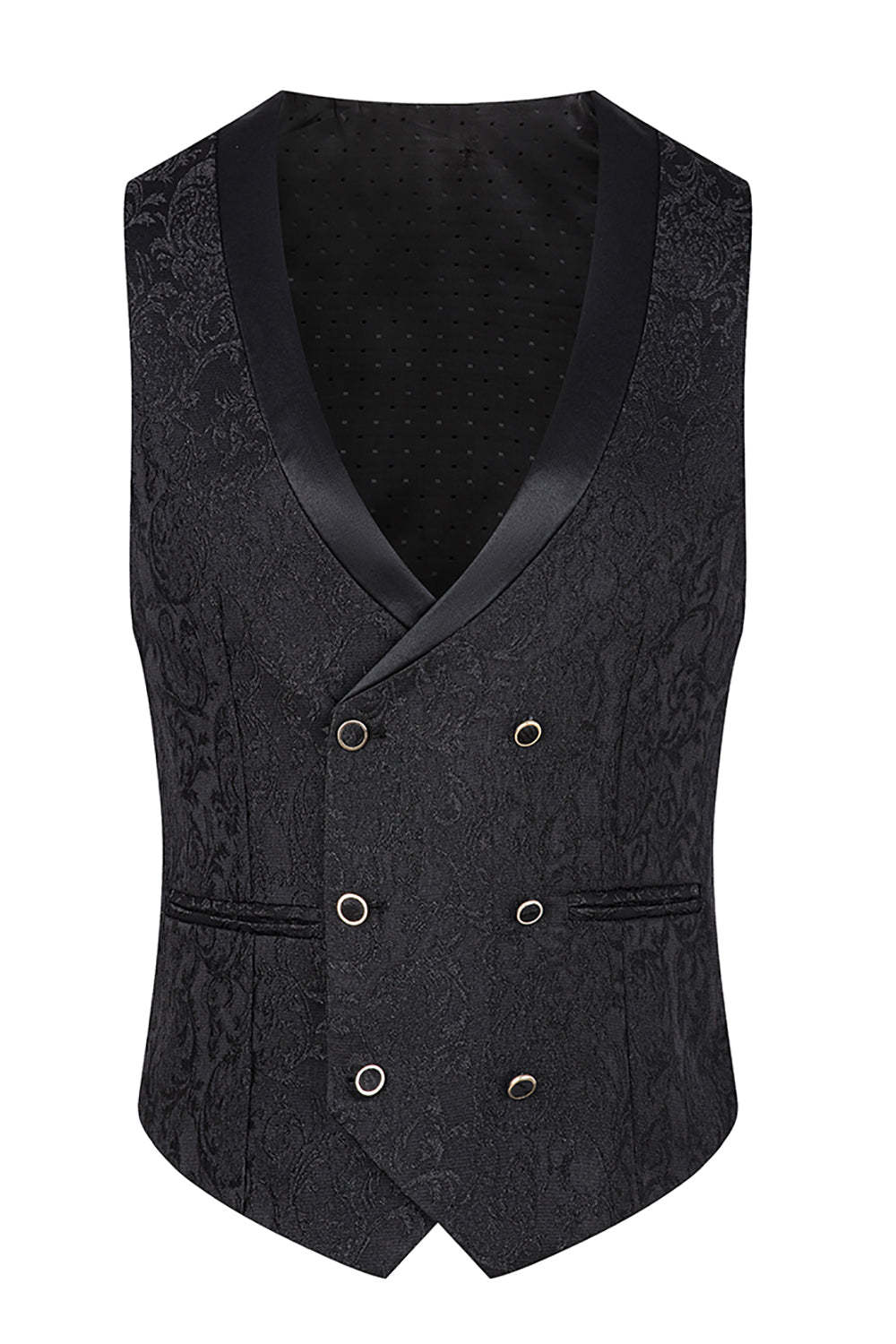 Dark Green Jacquard Shawl Lapel 3 Piece Prom Homecoming Men's Suits