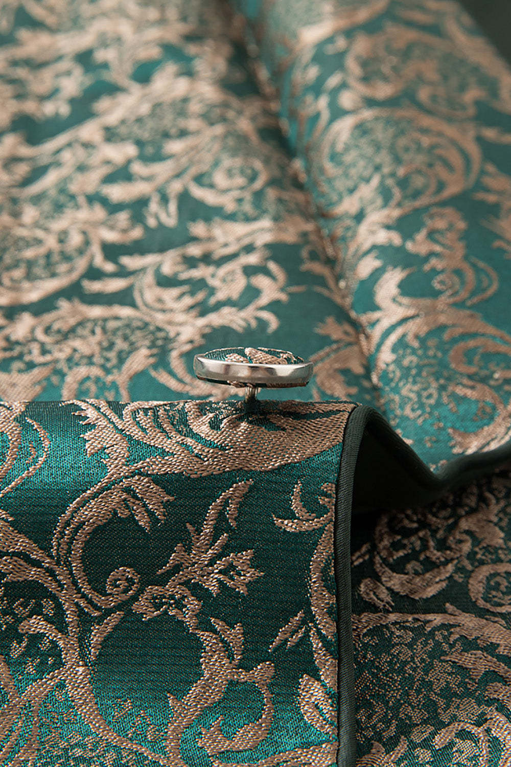 Dark Green Jacquard Shawl Lapel 3 Piece Prom Homecoming Men's Suits