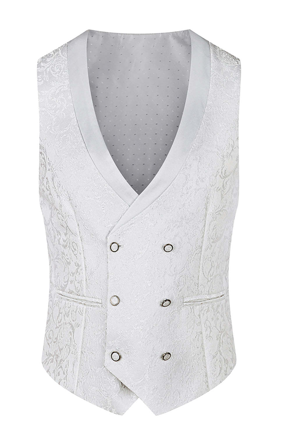 Dark Green Jacquard Shawl Lapel 3 Piece Prom Homecoming Men's Suits