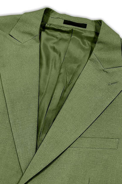 2 Piece Green Peak Lapel One Button Prom Homecoming Men's Formal Suits