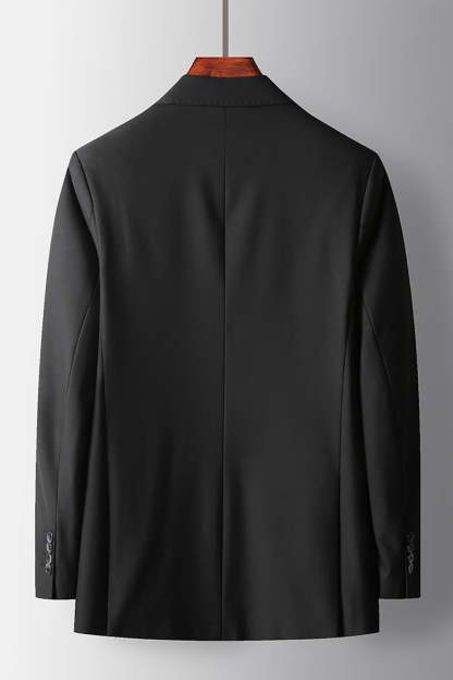 2 Piece Peak Lapel Double Breasted Black Prom Homecoming Men's Suits