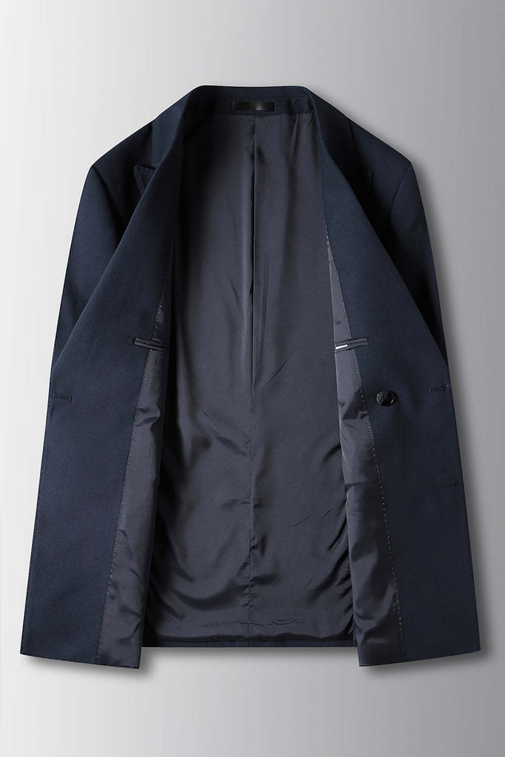 2 Piece Peak Lapel Navy Prom Homecoming Men's Suits with Pockets