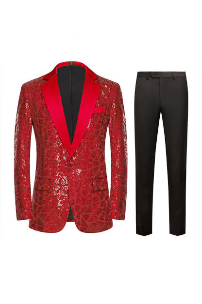 Sparkly Black Sequins 2 Piece Golden Prom Homecoming Men's Suits