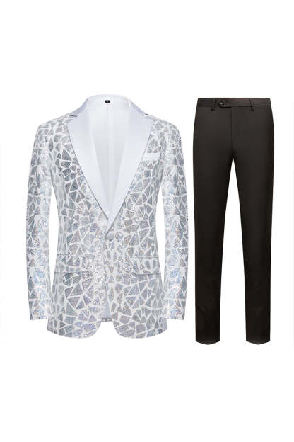 Sparkly Black Sequins 2 Piece Golden Prom Homecoming Men's Suits