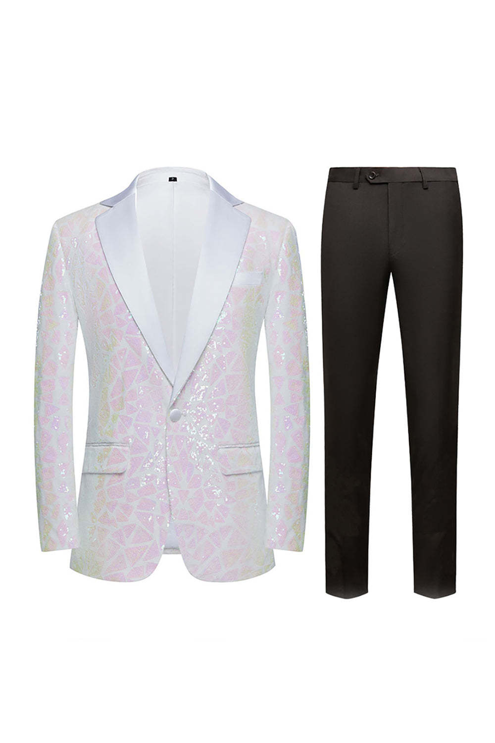 Sparkly Black Sequins 2 Piece Golden Prom Homecoming Men's Suits