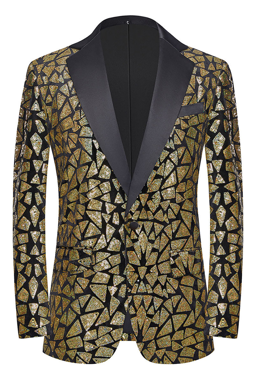 Sparkly Black Sequins 2 Piece Golden Prom Homecoming Men's Suits