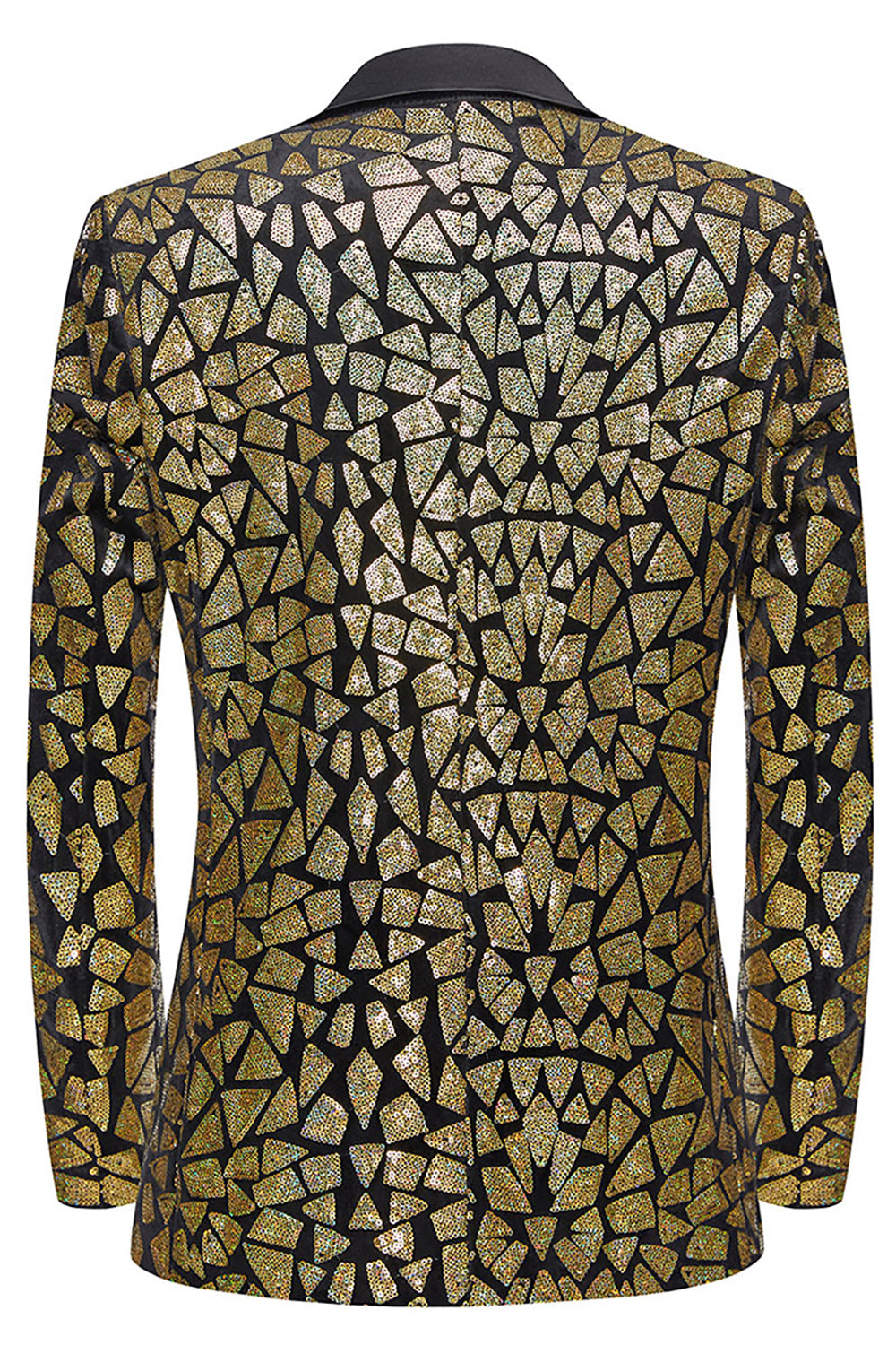 Sparkly Black Sequins 2 Piece Golden Prom Homecoming Men's Suits