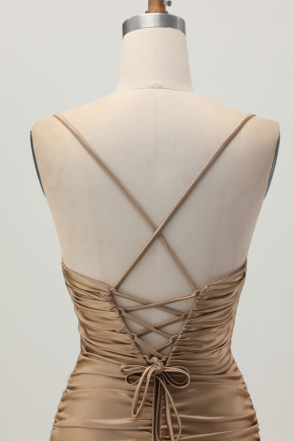 Blue Ruched Tight Spaghetti Straps Keyhole Short Homecoming Dress