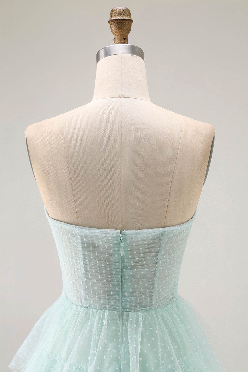 Light Green Tiered Sweetheart Long Prom Dress with Slit