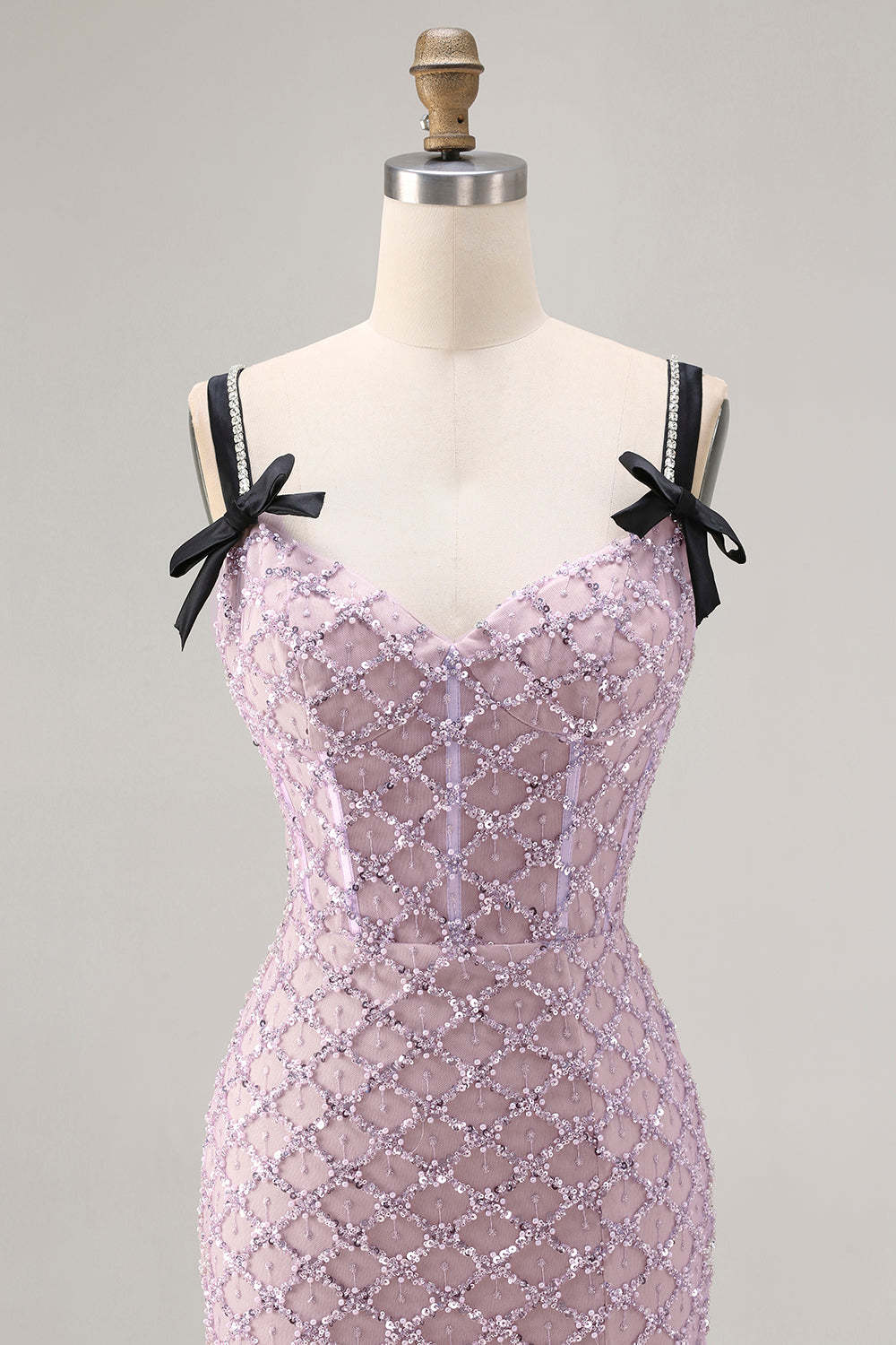 Sparkly Lilac Sequin Mermaid Long Prom Dress with Slit