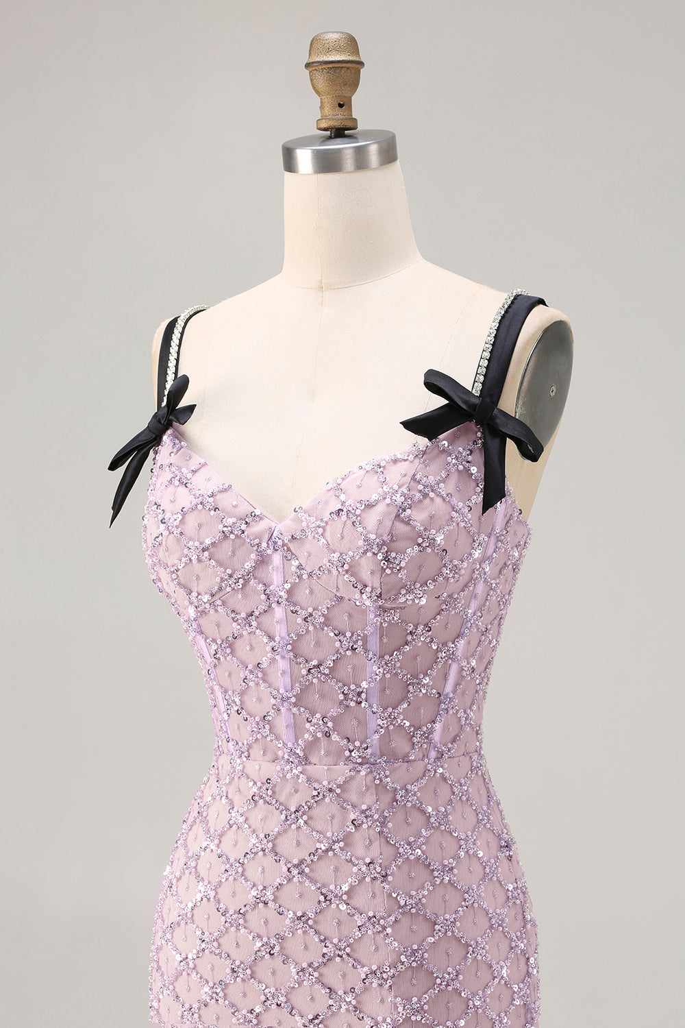 Sparkly Lilac Sequin Mermaid Long Prom Dress with Slit