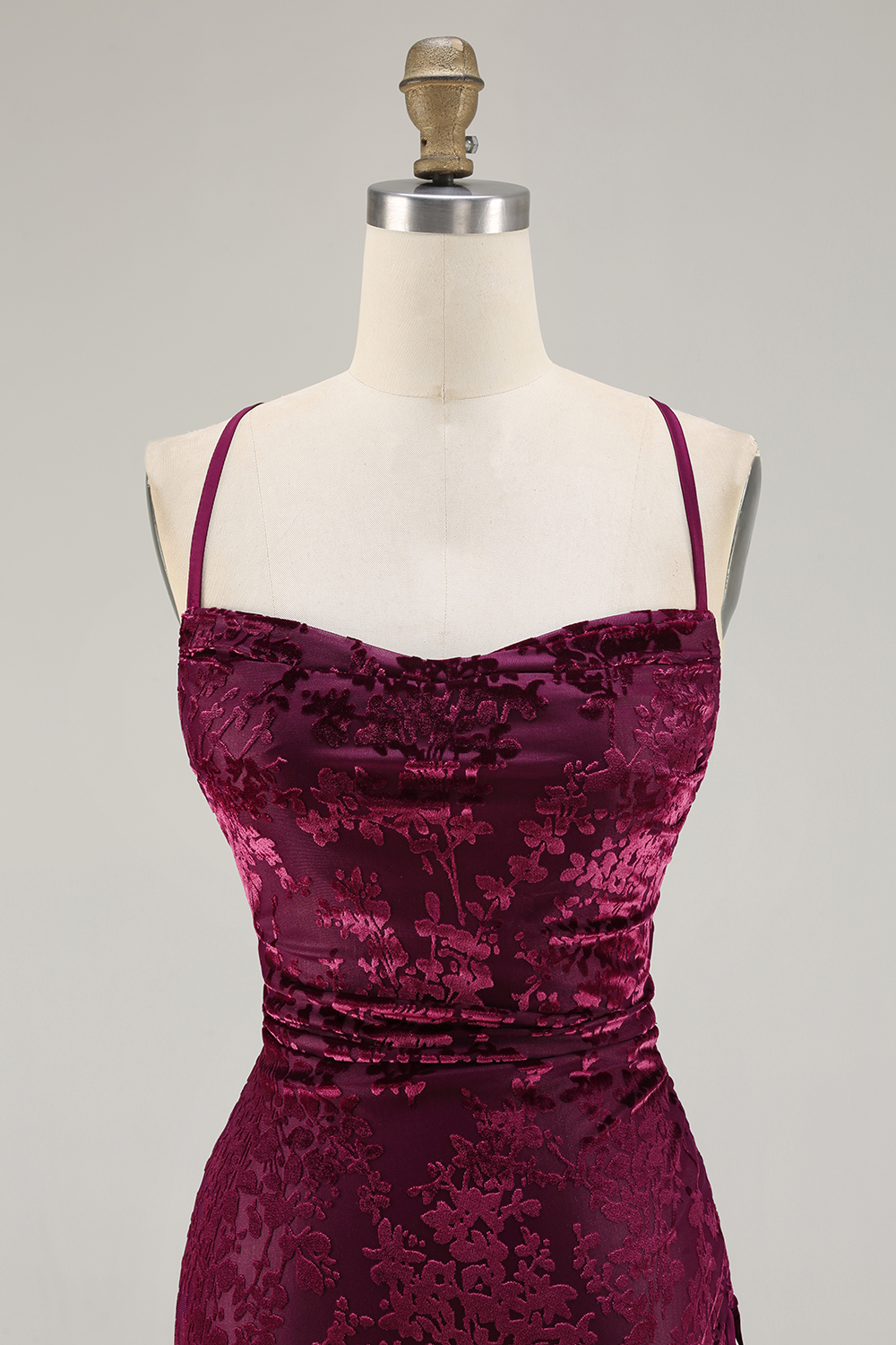 Dark Green Sheath Spaghetti Straps Maxi Velvet Bridesmaid Dress