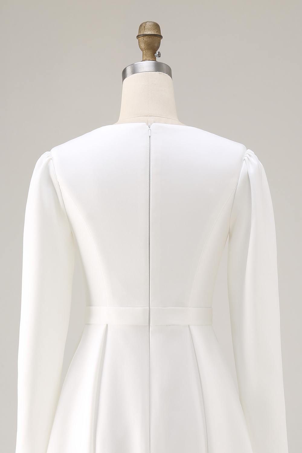 Ivory Short A Line Courthouse Wedding Dress with Sleeves