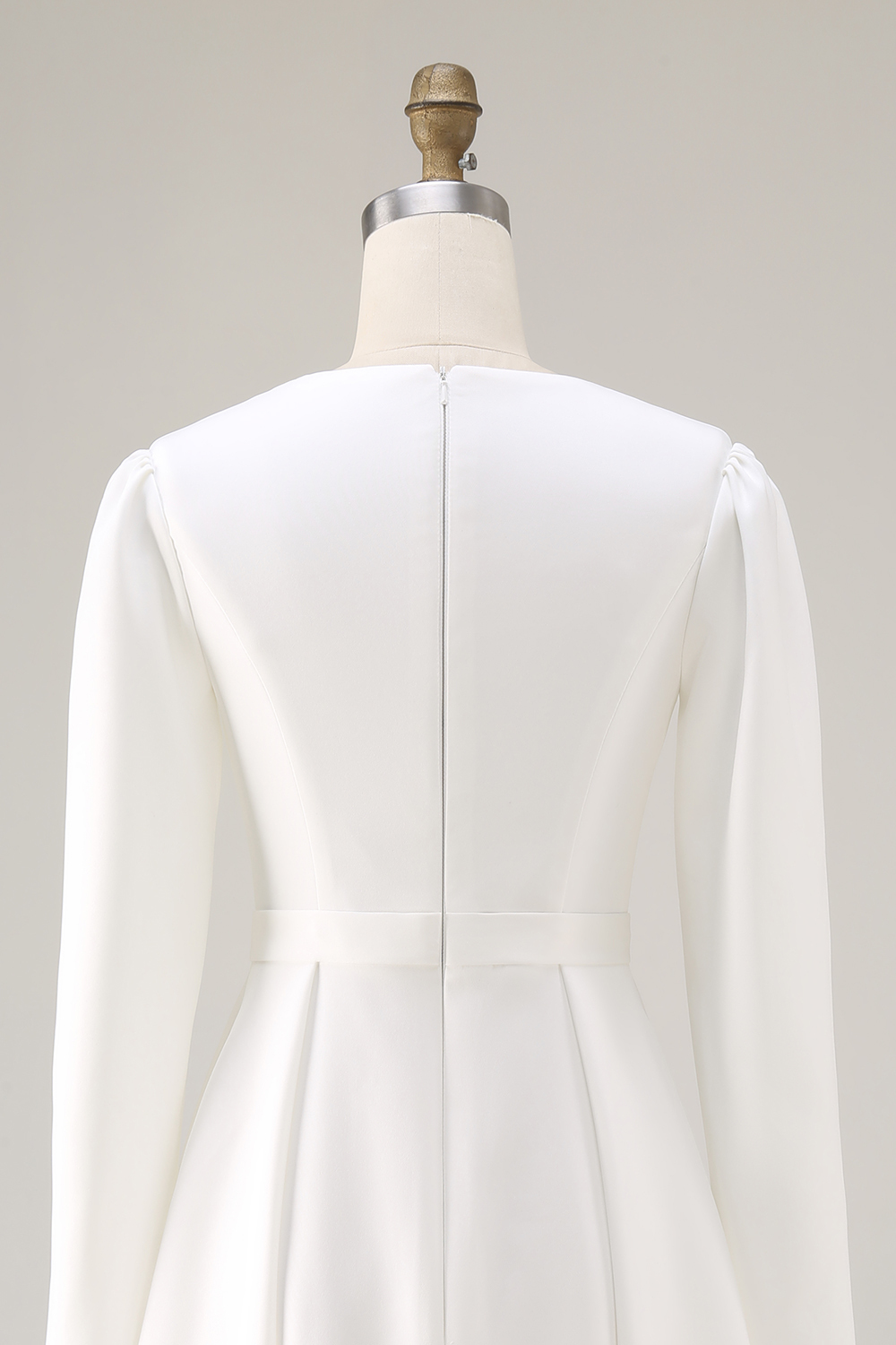 Ivory Short A Line Courthouse Wedding Dress with Sleeves