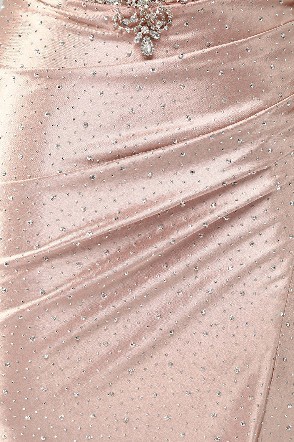 Blush Corset Beaded Mermaid Long Prom Dress with Slit