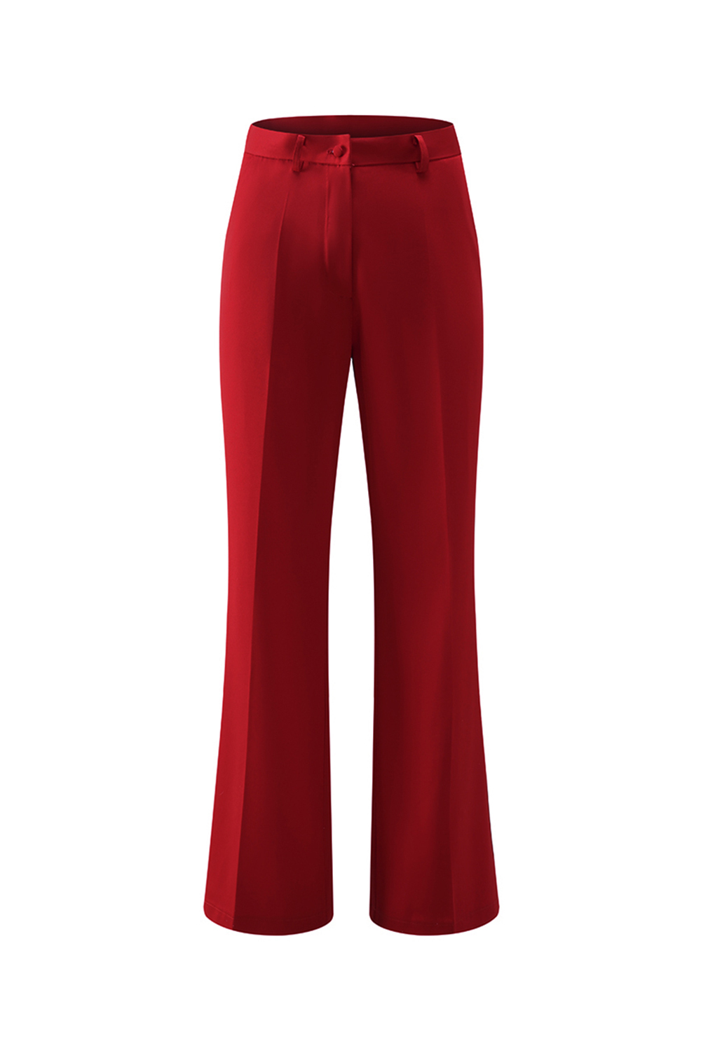 Red Notched Lapel 2 Piece Long Sleeves Prom Suits with Pockets