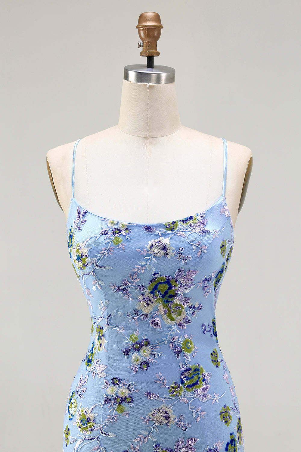 Sparkly Black and Purple Sequined Mermaid Floral Long Prom Dress with Slit