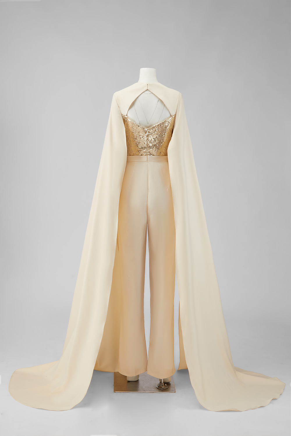 Cabernet Long Sleeves Mother of the Bride Jumpsuits with Cape