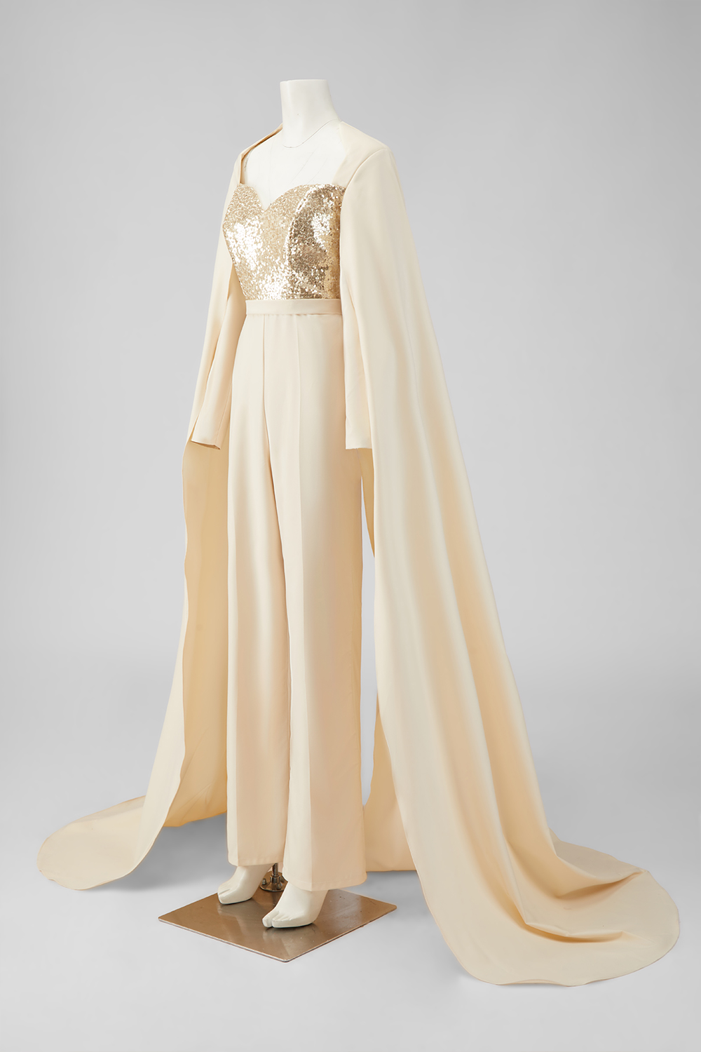 Cabernet Long Sleeves Mother of the Bride Jumpsuits with Cape