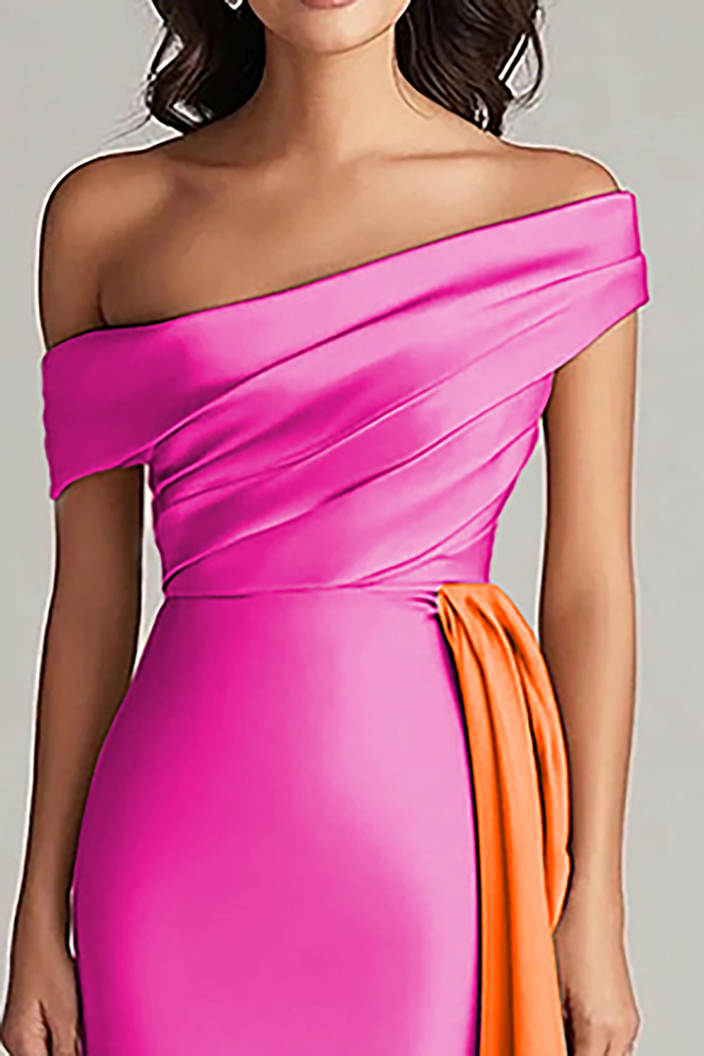 Patchwork Sweep Train A Line Black and White Dress