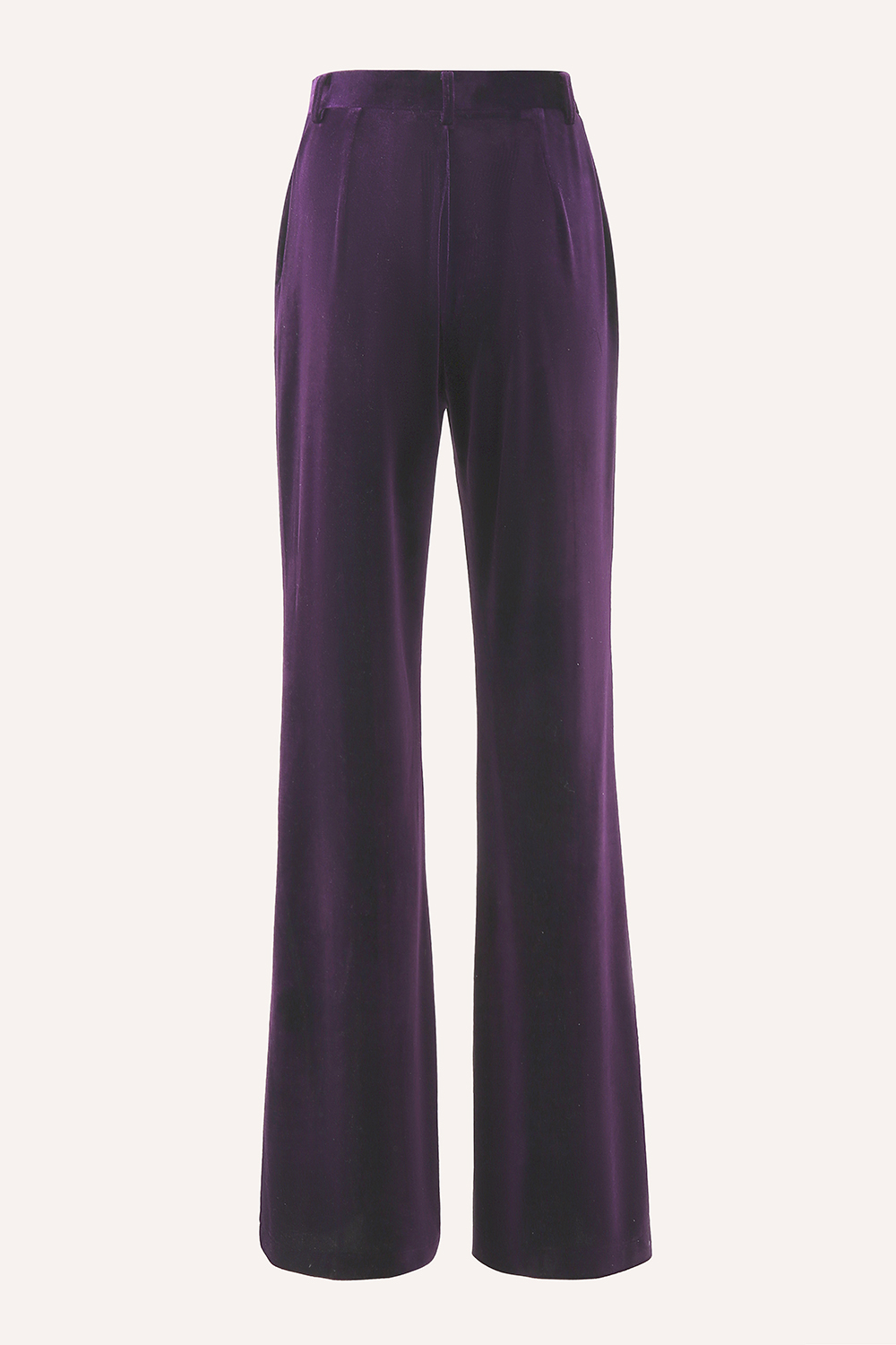 Plum 2 Piece Peak Lapel Velvet Long Prom Suits with Pockets