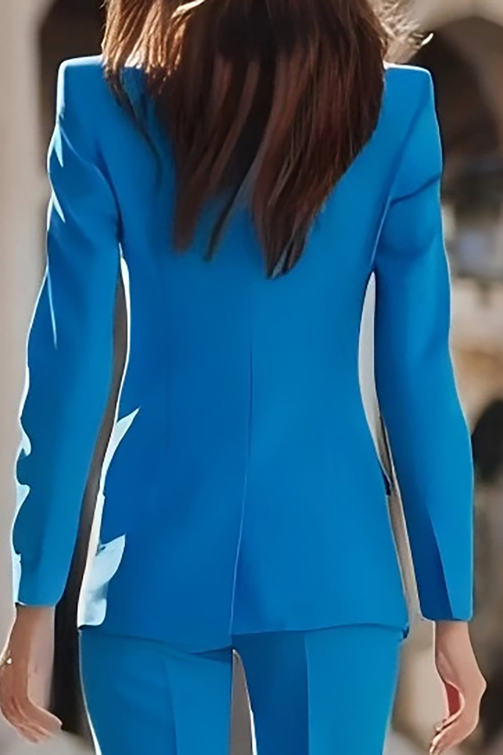 Blue Peak Lapel Double Breasted 2 Piece Prom Suits