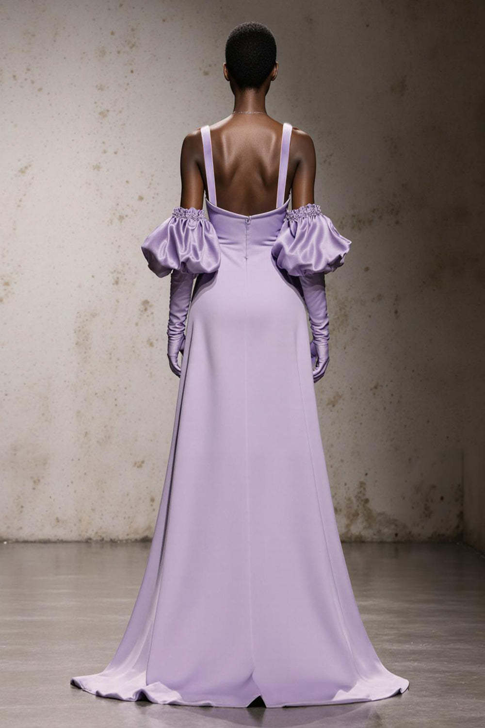 Light Purple Mermaid Thick Straps Long Formal Dress