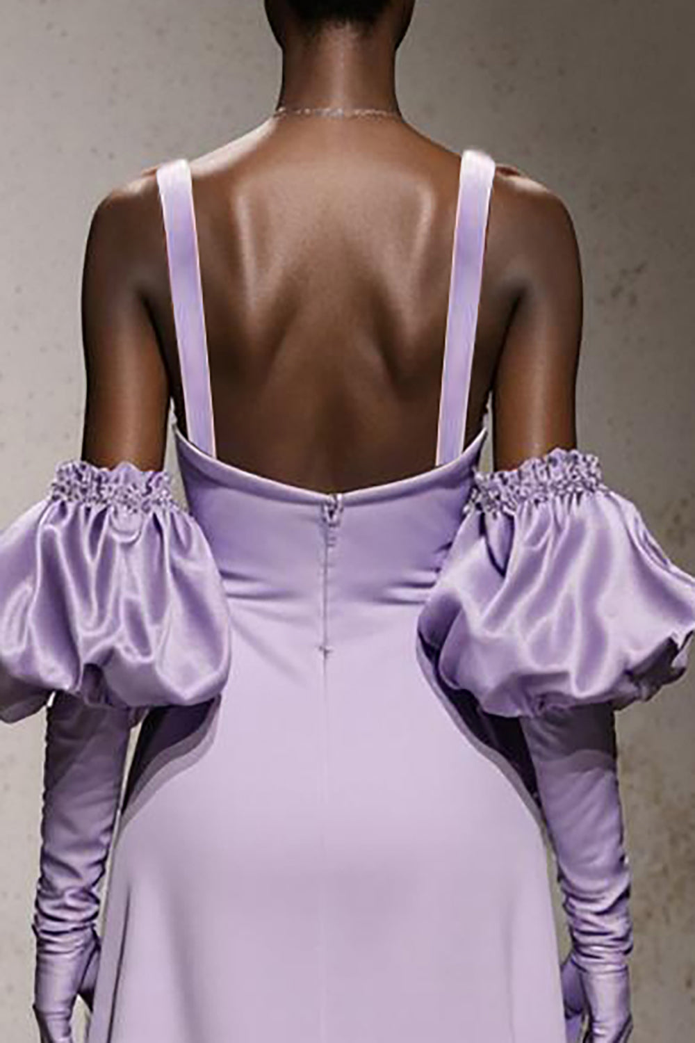 Light Purple Mermaid Thick Straps Long Formal Dress