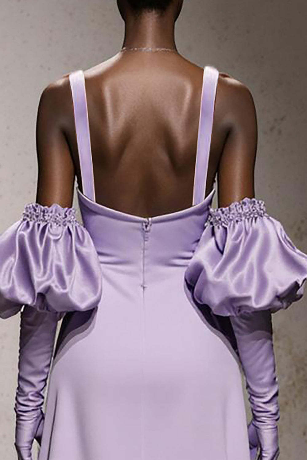 Light Purple Mermaid Thick Straps Long Formal Dress