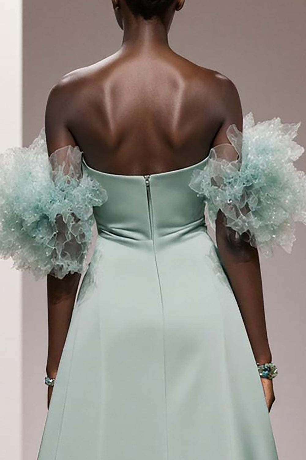 Mint Green Mermaid Strapless Satin Long Formal Dress