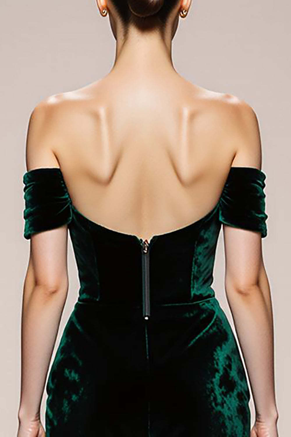 Simple Dark Green Mermaid Velvet Long Formal Dress