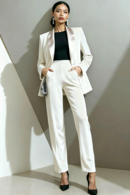 Olive Shawl Lapel Velvet 2 Piece Business Suit