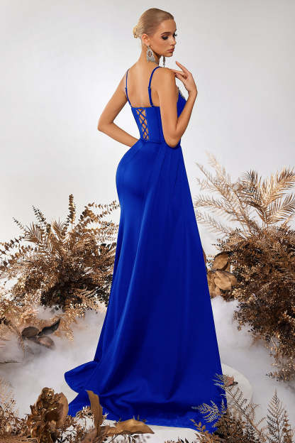 Sparkly Black Mermaid Spaghetti Straps Long Prom Dress with Side Cape