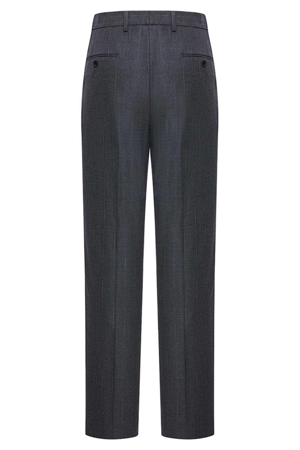 Dark Grey 2 Piece Peak Lapel Double Breasted Striped Men's Business Suits