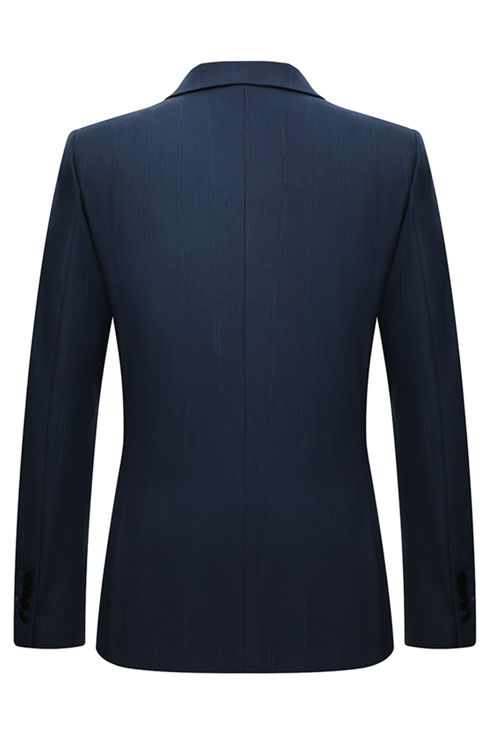 3 Piece Single Breasted Slim Fit Peak Lapel Navy Men's Formal Suits