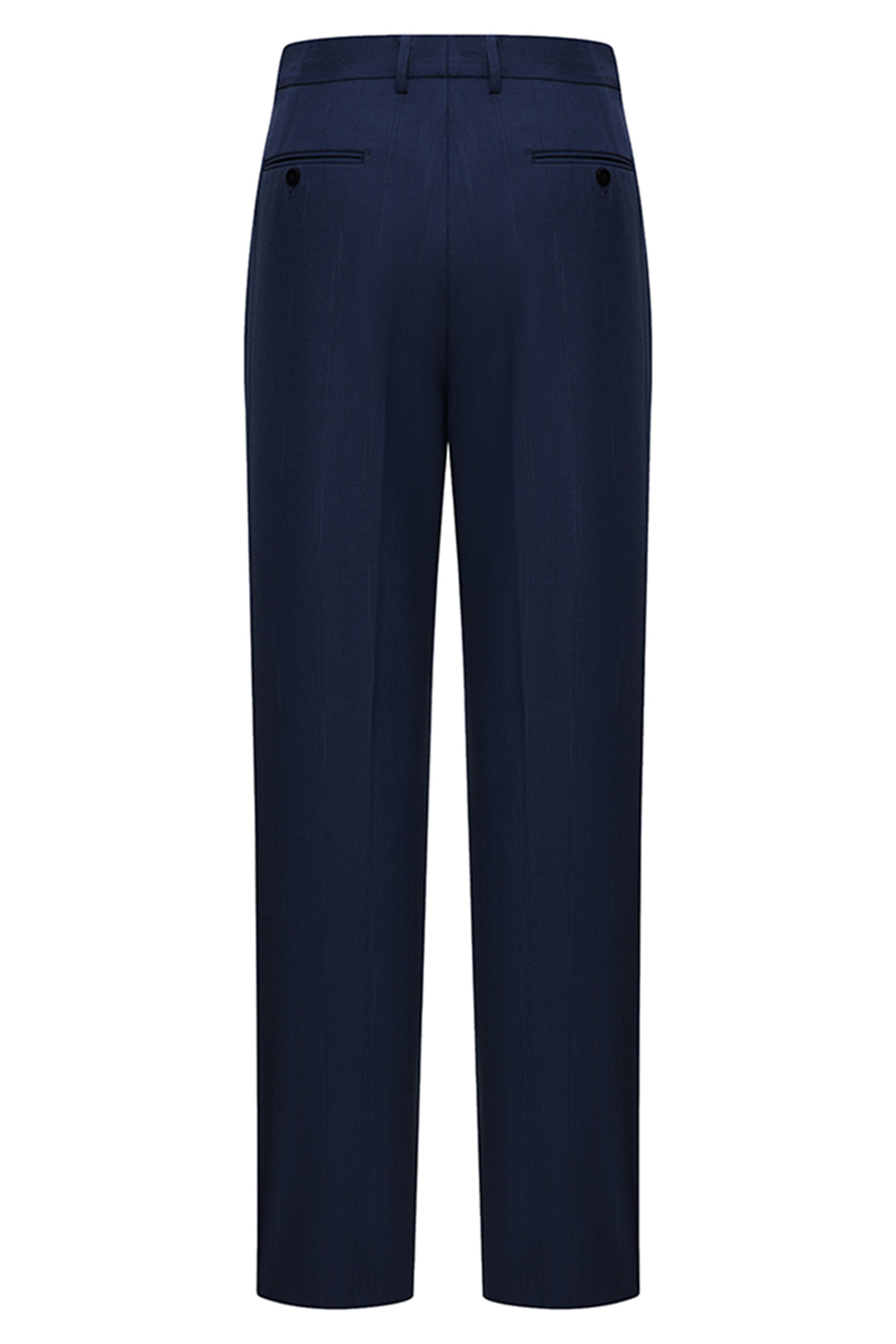 3 Piece Single Breasted Slim Fit Peak Lapel Navy Men's Formal Suits