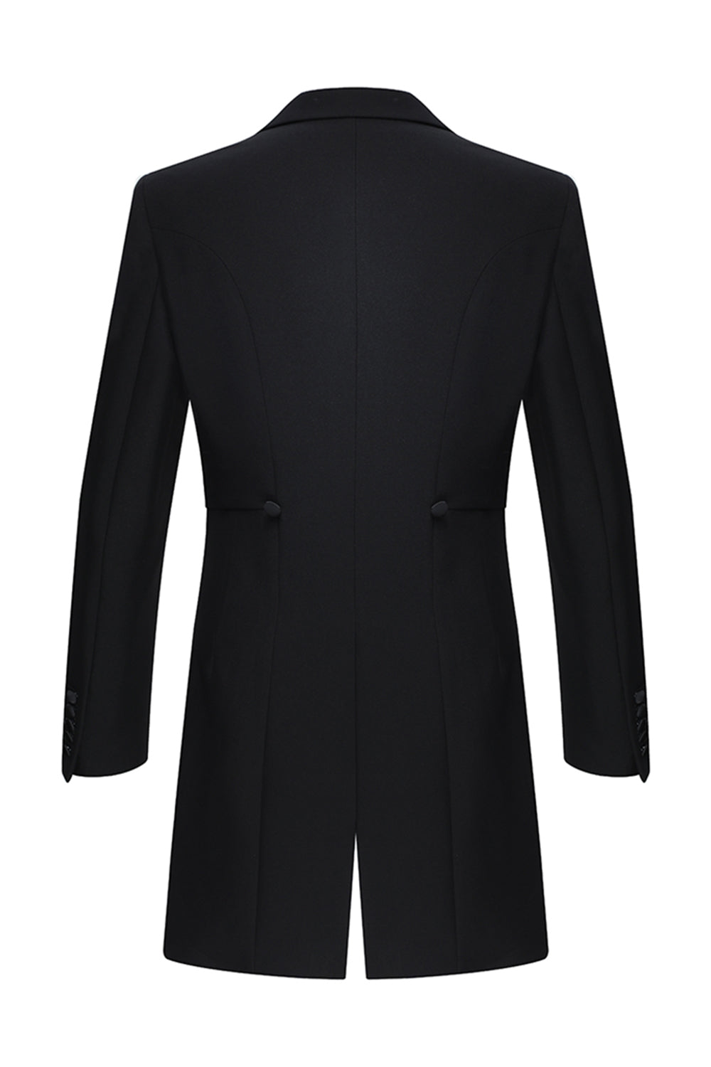 Black Peak Lapel Double Breasted 3 Piece Men's Tuxedo