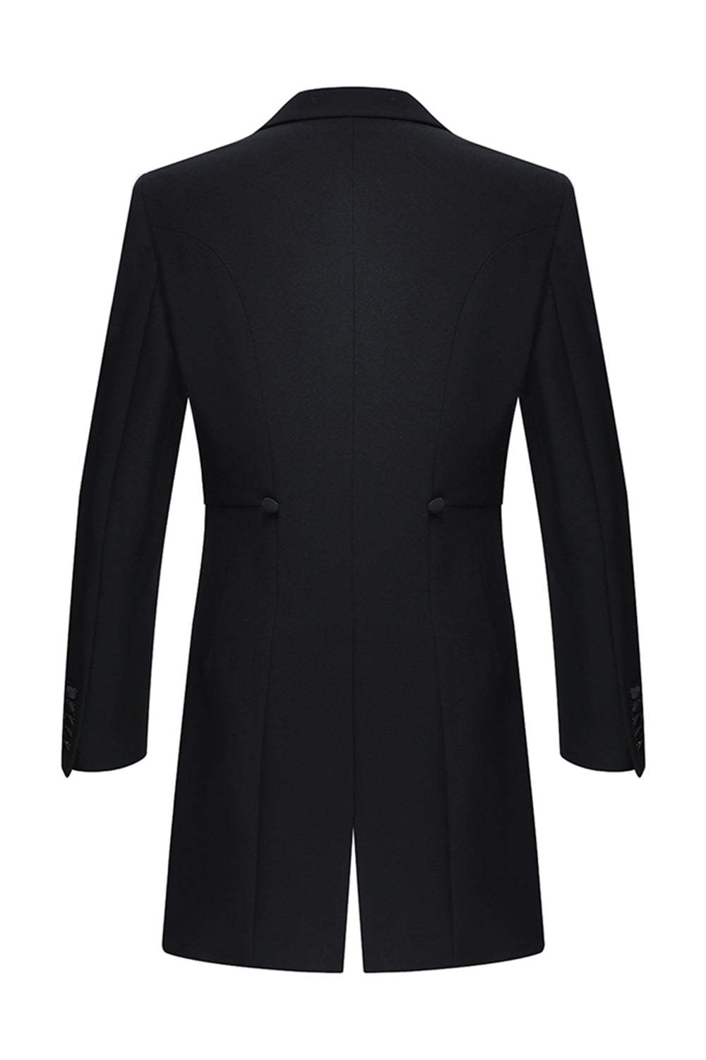 Black Peak Lapel Double Breasted 3 Piece Men's Tuxedo