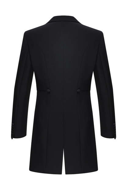 Black Peak Lapel Double Breasted 3 Piece Men's Tuxedo