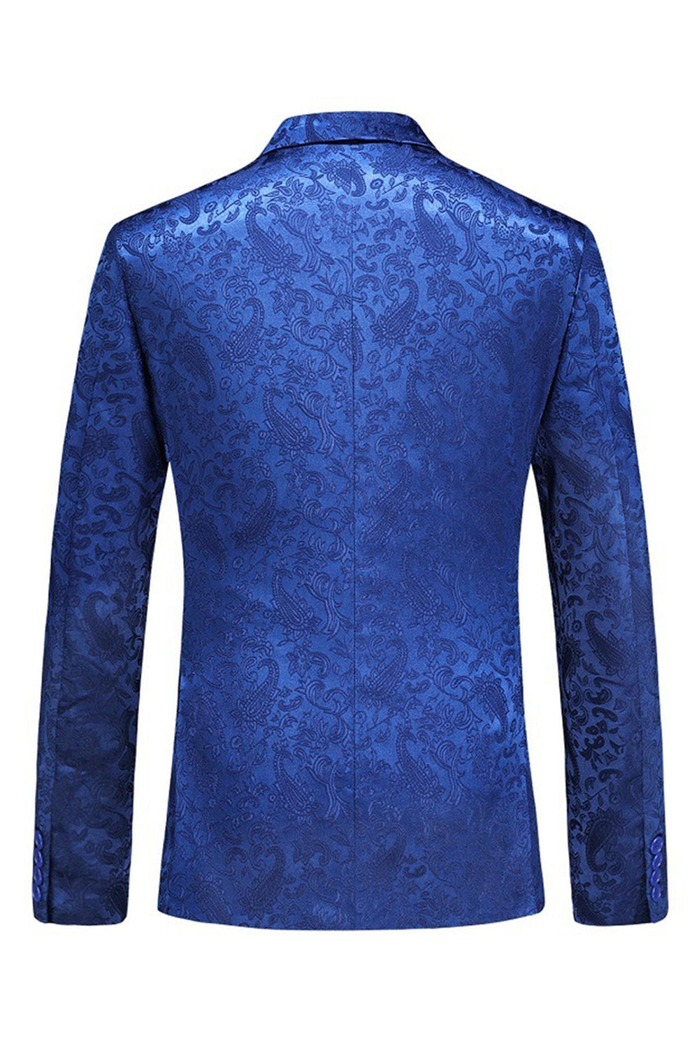 Jacquard Peak Lapel 2 Piece Blue Double Breasted Men's Prom Suits