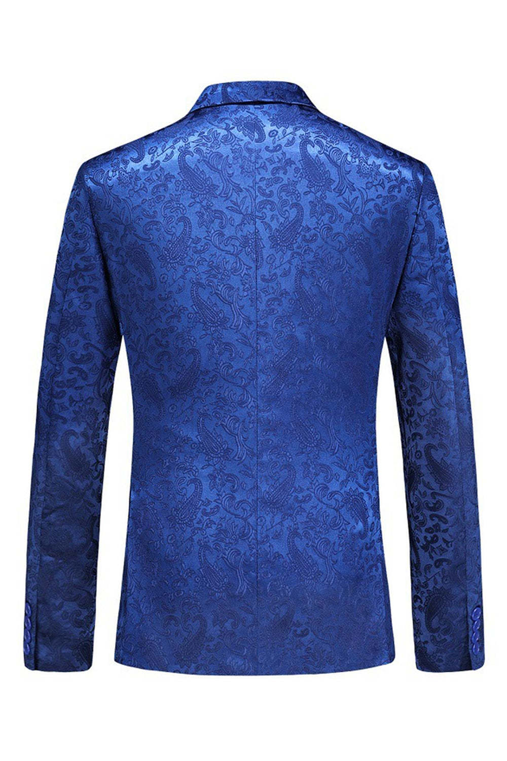 Jacquard Peak Lapel 2 Piece Blue Double Breasted Men's Prom Suits