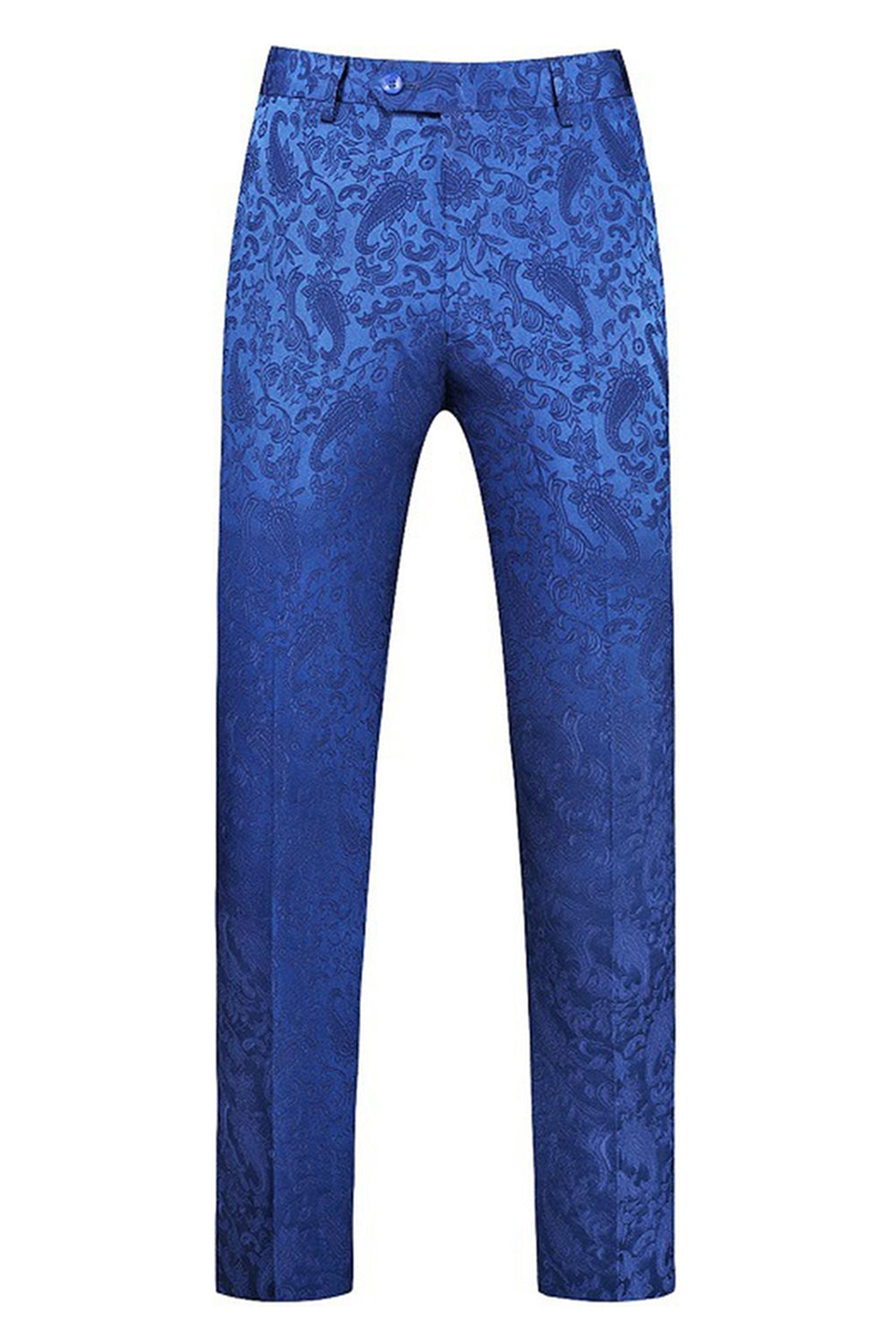 Jacquard Peak Lapel 2 Piece Blue Double Breasted Men's Prom Suits