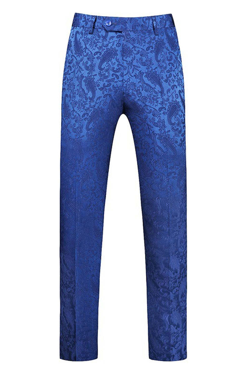 Jacquard Peak Lapel 2 Piece Blue Double Breasted Men's Prom Suits