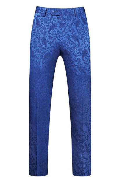 Jacquard Peak Lapel 2 Piece Blue Double Breasted Men's Prom Suits