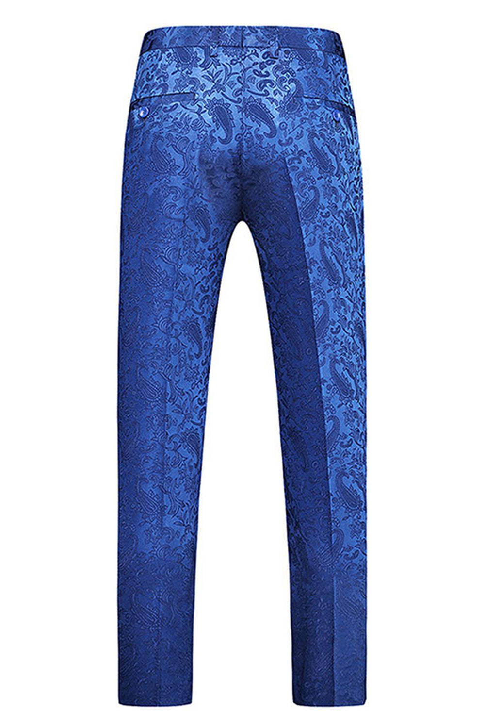 Jacquard Peak Lapel 2 Piece Blue Double Breasted Men's Prom Suits